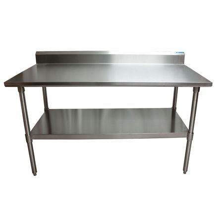 Bk Resources Work Table 16/304 Stainless Steel With Undershelf, 5"Riser 60"Wx30"D CVTR5-6030